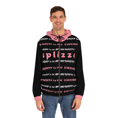 Men's Motivational Full-Zip Hoodie - "Every Day is an Opportunity"