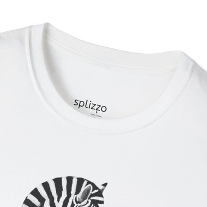 Zebra Octopus Tee: Unisex Softstyle T-Shirt, Beachwear, Graphic Shirt, Casual Gift, Art Tee, Unique Summer Apparel