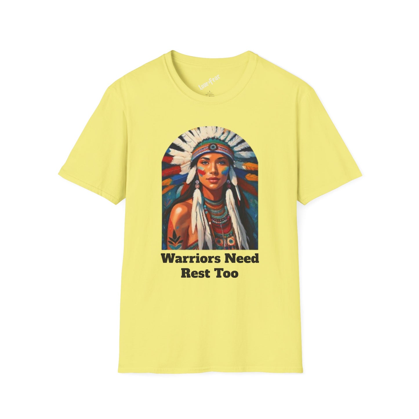 Warriors Need Rest Too Unisex Softstyle T-Shirt | Bohemian Style Tee for Self-Care and Empowerment