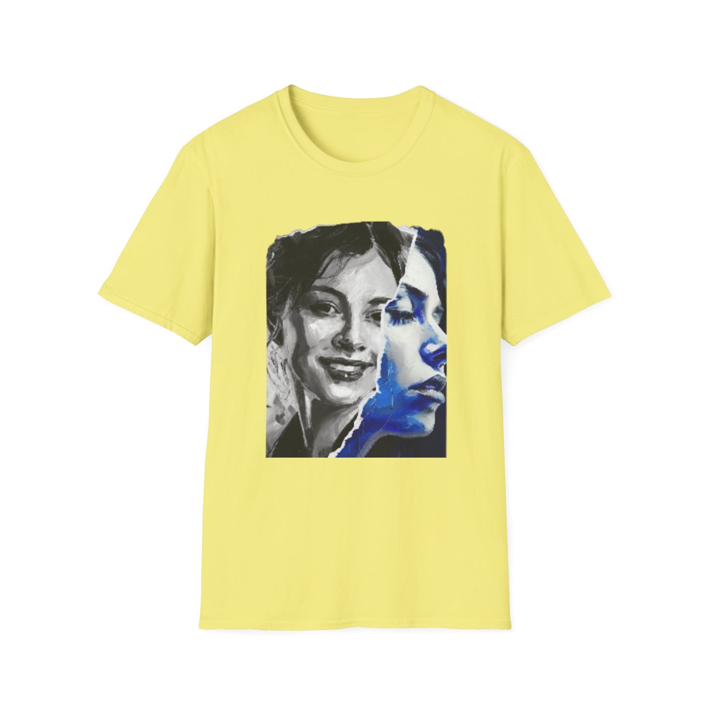 The Duality of Living with Anxiety T-shirt Blue Face