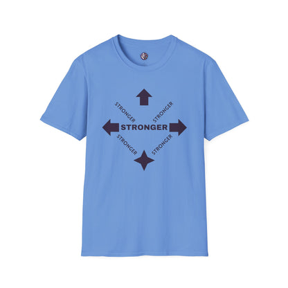Stronger Unisex Softstyle T-Shirt - Motivational Quote Tee for Fitness Enthusiasts