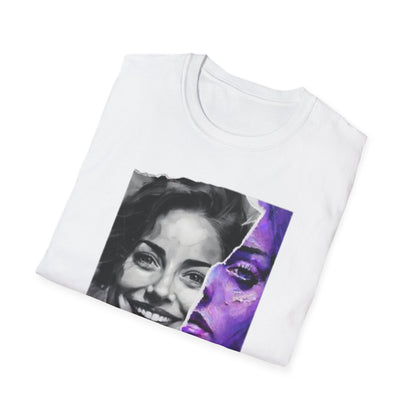 The Duality of Living with Anxiety T-shirt Purple Face