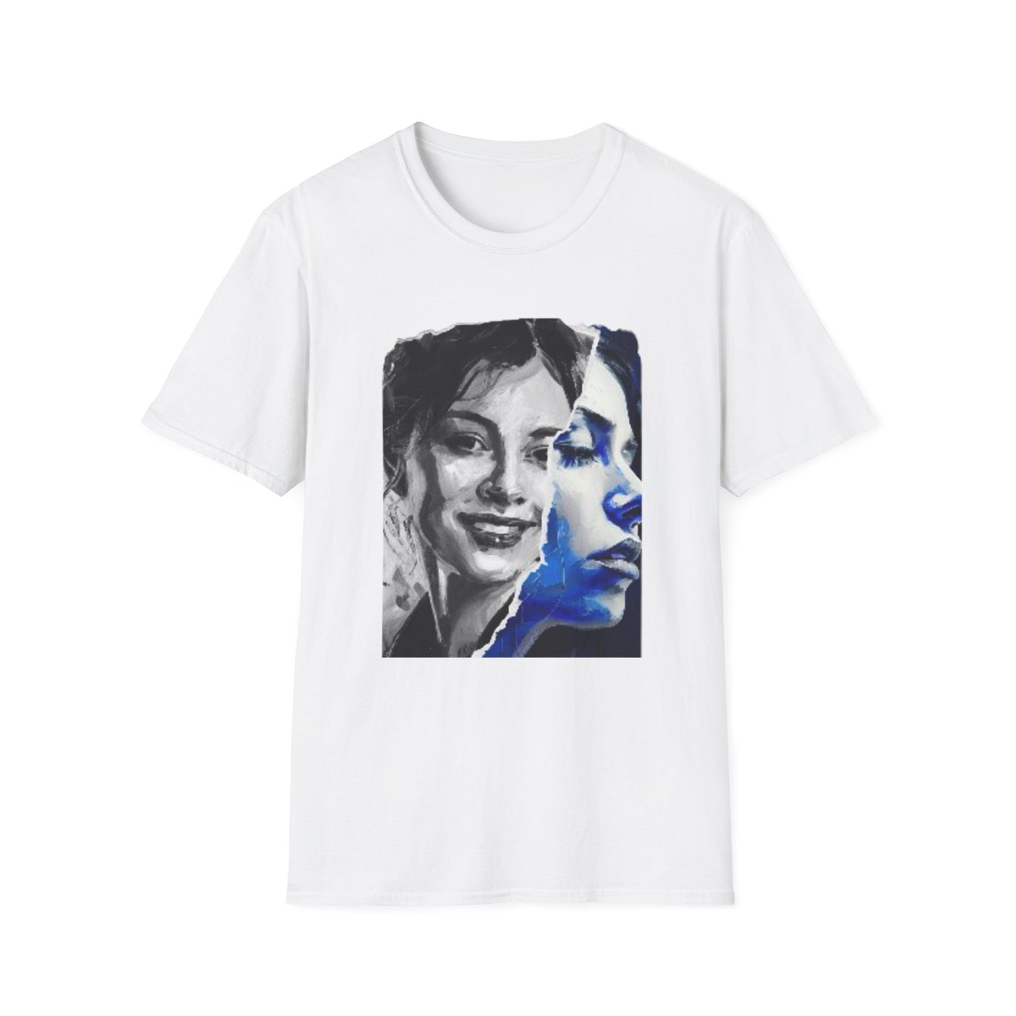 The Duality of Living with Anxiety T-shirt Blue Face