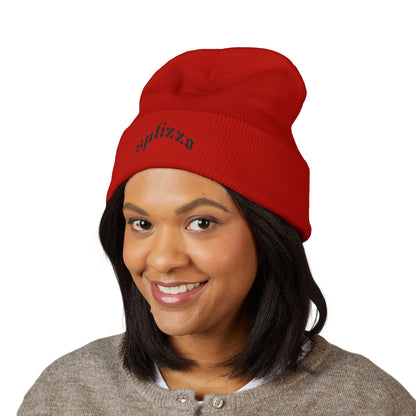 Embroidered 'splizzo' Cuffed Beanie — Classic Knit Winter Hat