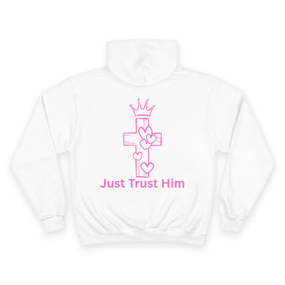 Splizzo Champion Hoodie - Pink Heart Crown Design, Perfect for Casual Wear