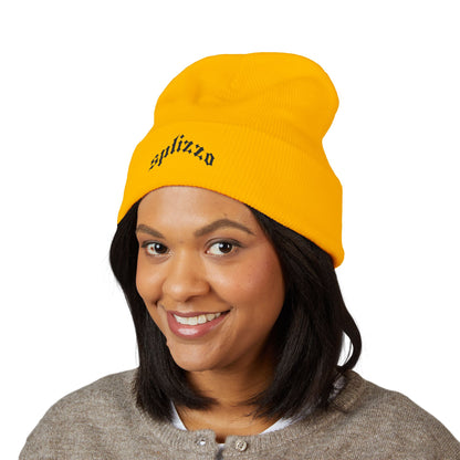 Embroidered 'splizzo' Cuffed Beanie — Classic Knit Winter Hat