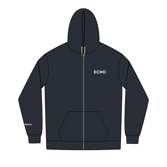 Men's Eco-Friendly Full-Zip Hoodie | Casual, Cozy, Motivational, Perfect for Wellness, Sustainable Fashion