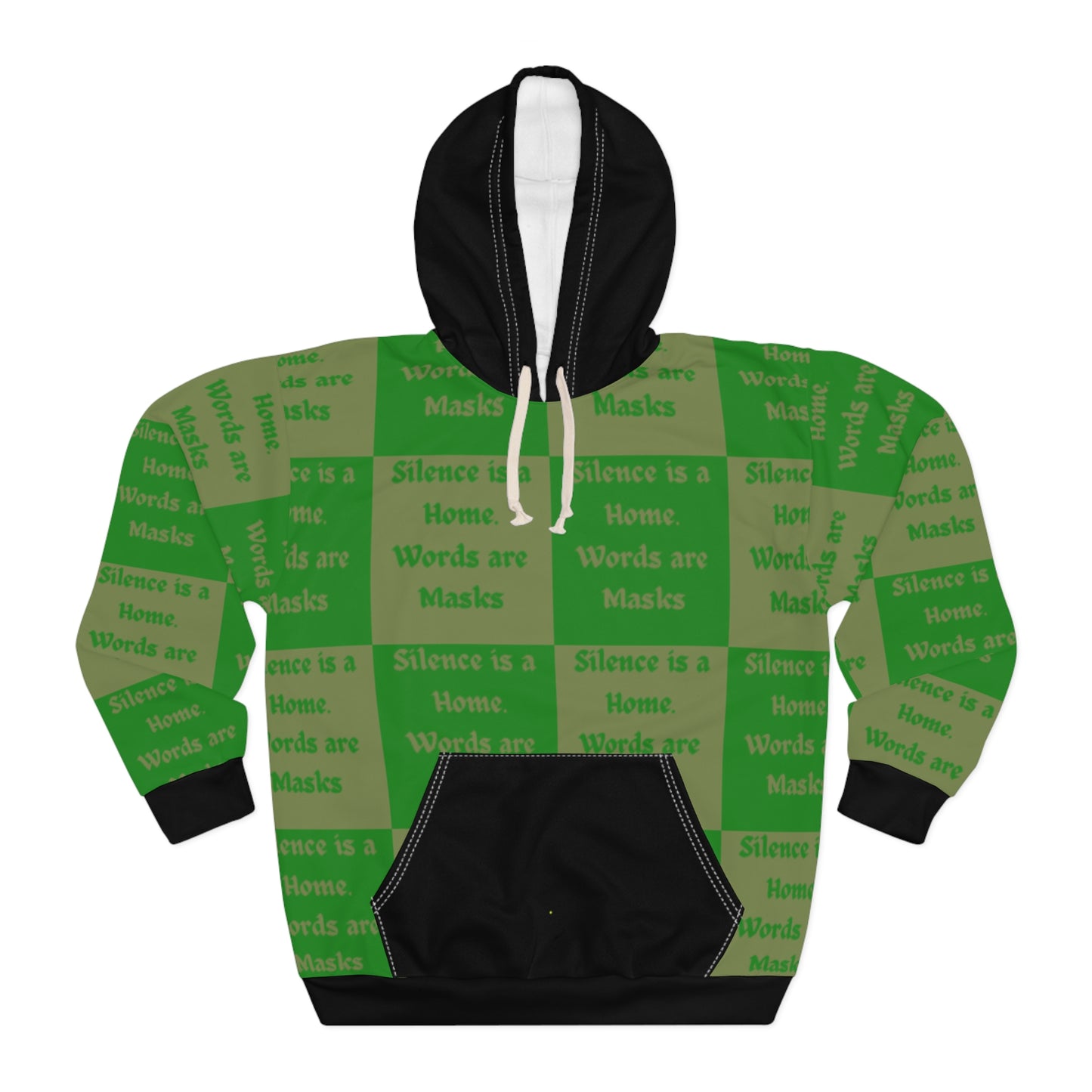 Silence is a Home Unisex Pullover Hoodie | Cozy Green Graphic Sweatshirt for Thoughtful Style