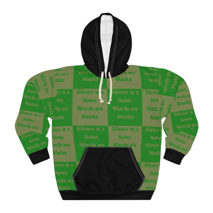 Silence is a Home Unisex Pullover Hoodie | Cozy Green Graphic Sweatshirt for Thoughtful Style