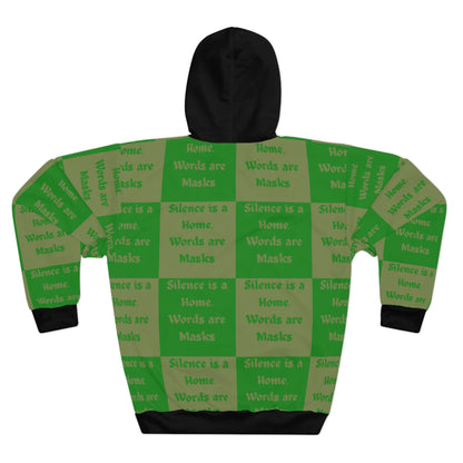 Silence is a Home Unisex Pullover Hoodie | Cozy Green Graphic Sweatshirt for Thoughtful Style