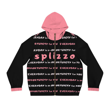 Men's Motivational Full-Zip Hoodie - "Every Day is an Opportunity"
