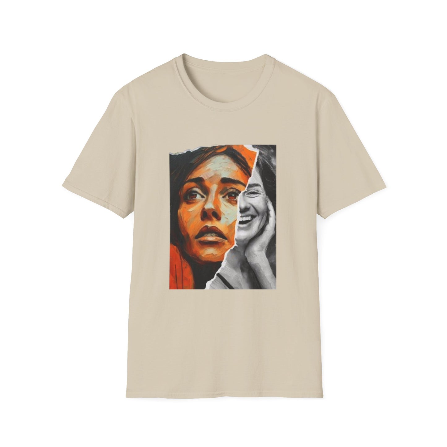 The Duality of Living with Anxiety T-shirt Orange Face