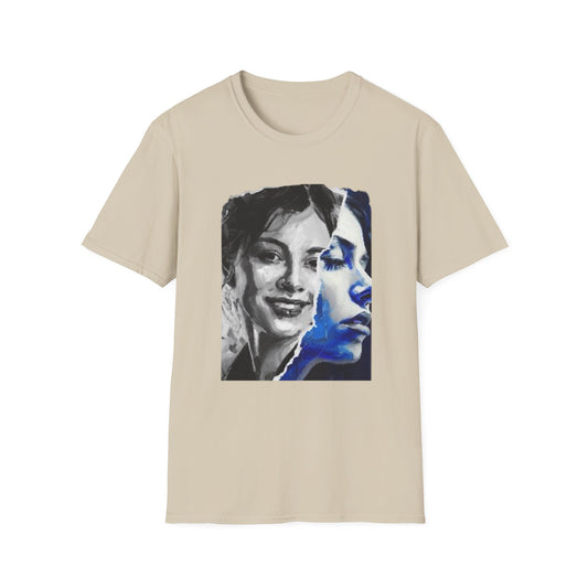The Duality of Living with Anxiety T-shirt Blue Face