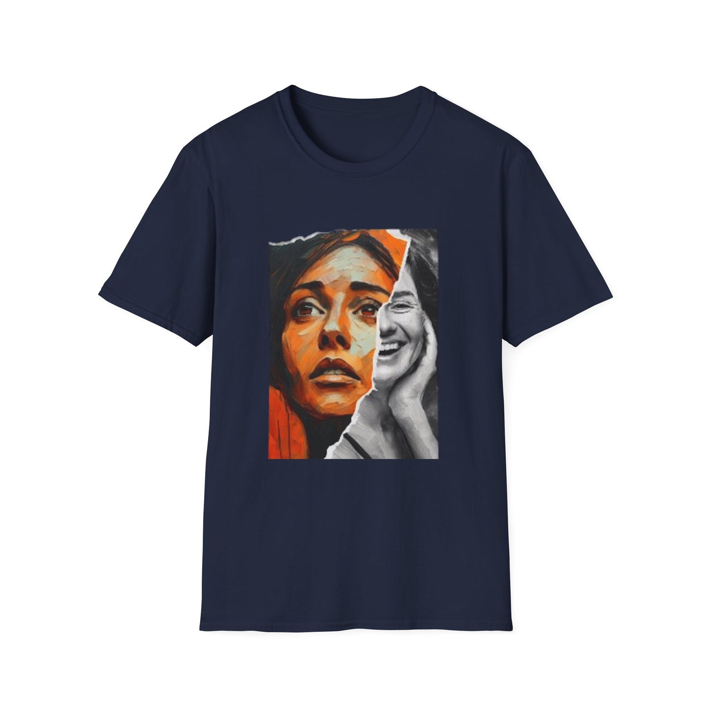 The Duality of Living with Anxiety T-shirt Orange Face