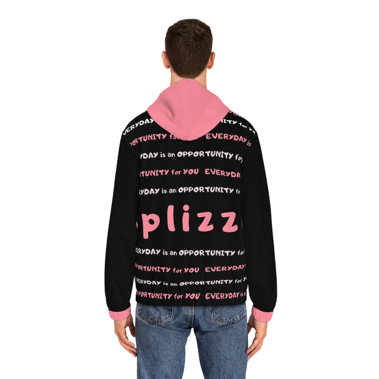 Men's Motivational Full-Zip Hoodie - "Every Day is an Opportunity"