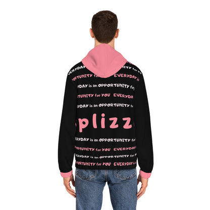 Men's Motivational Full-Zip Hoodie - "Every Day is an Opportunity"
