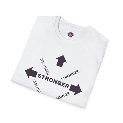 Stronger Unisex Softstyle T-Shirt - Motivational Quote Tee for Fitness Enthusiasts