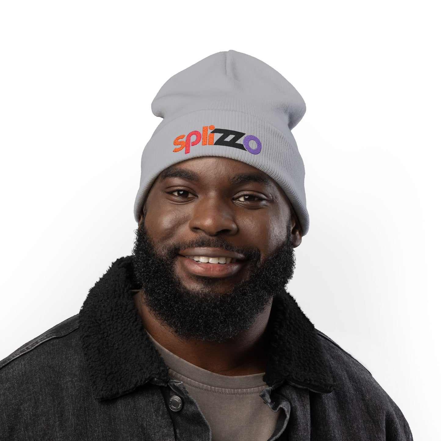 Embroidered 'splizzo' Knit Beanie — Colorful Logo Winter Hat