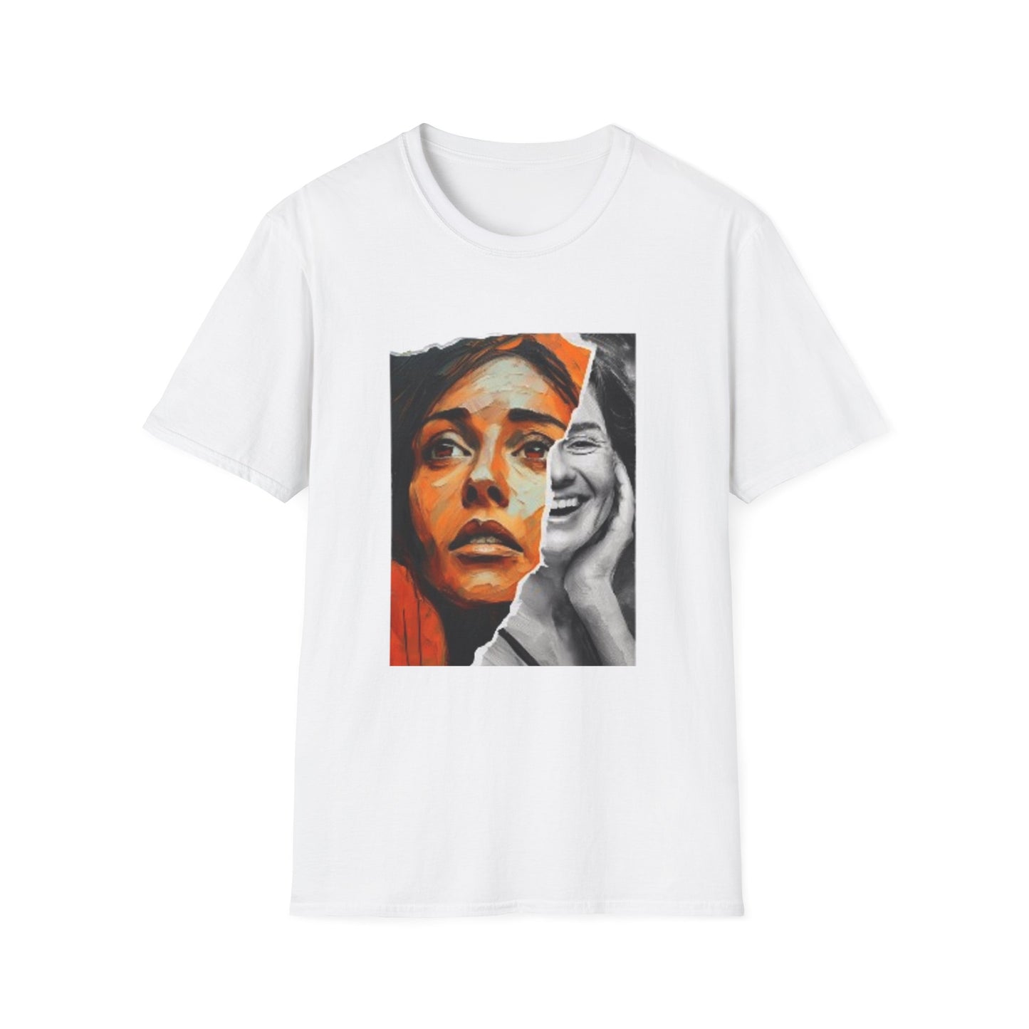 The Duality of Living with Anxiety T-shirt Orange Face