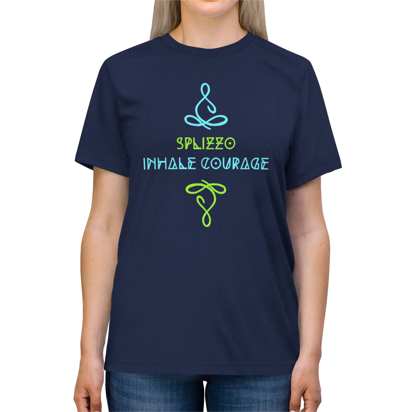 Inhale Courage Unisex Triblend Tee - Motivational Graphic T-Shirt