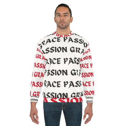 Unisex Passion & Grace Sweatshirt - Bold Inspirational Design