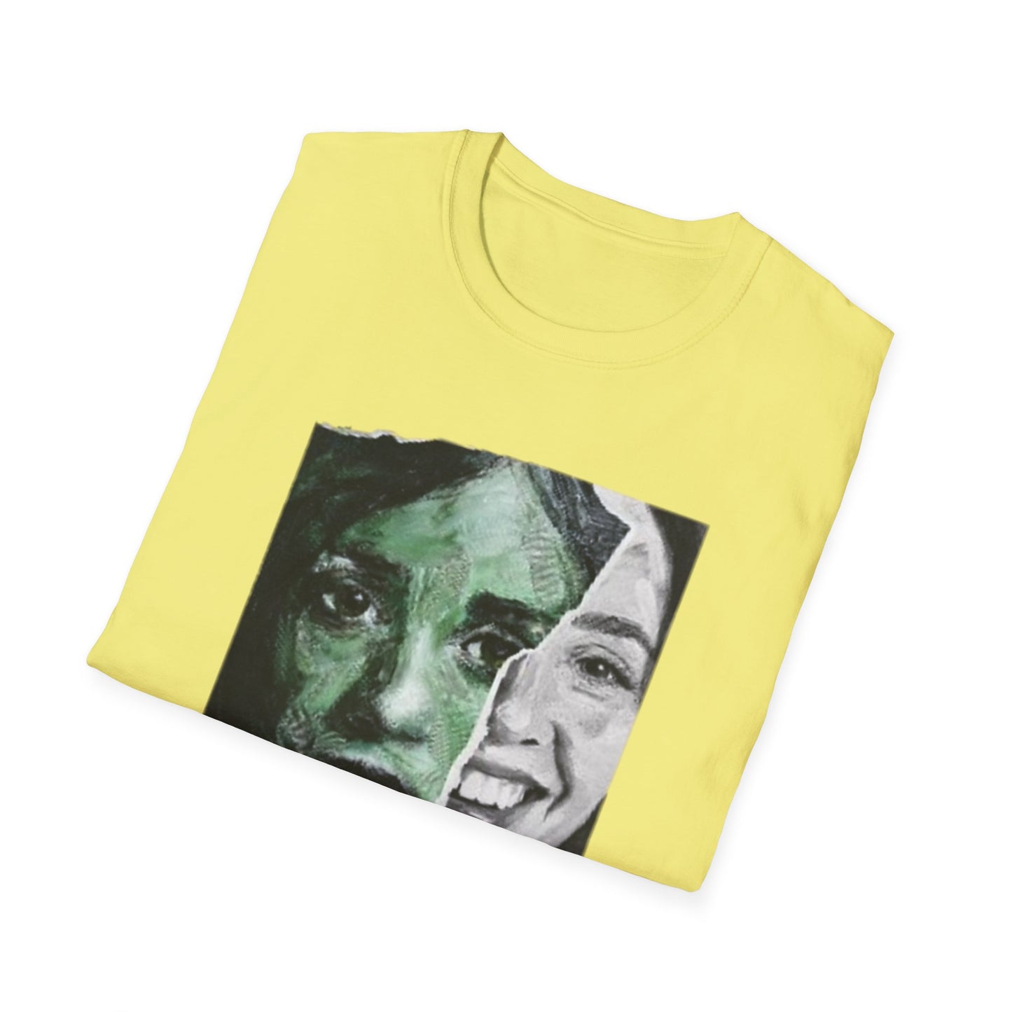 The Duality of Living with Anxiety T-shirt Green Face