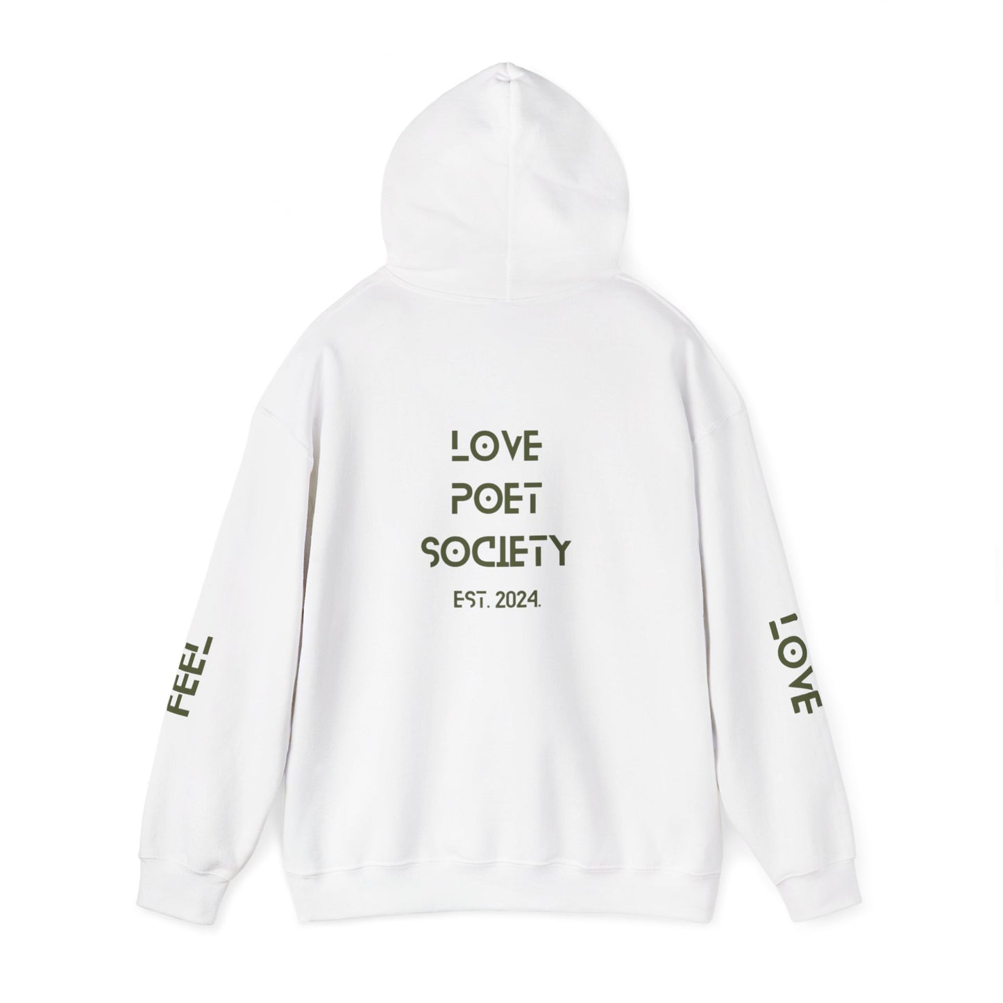 Love Poet Society Hoodie I spired by sister Kassia — Minimal Green Typography Pullover