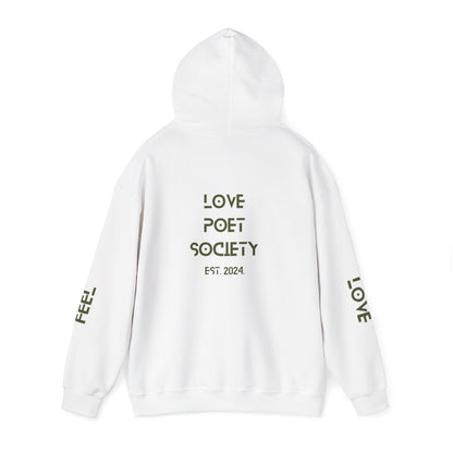 Love Poet Society Hoodie I spired by sister Kassia — Minimal Green Typography Pullover